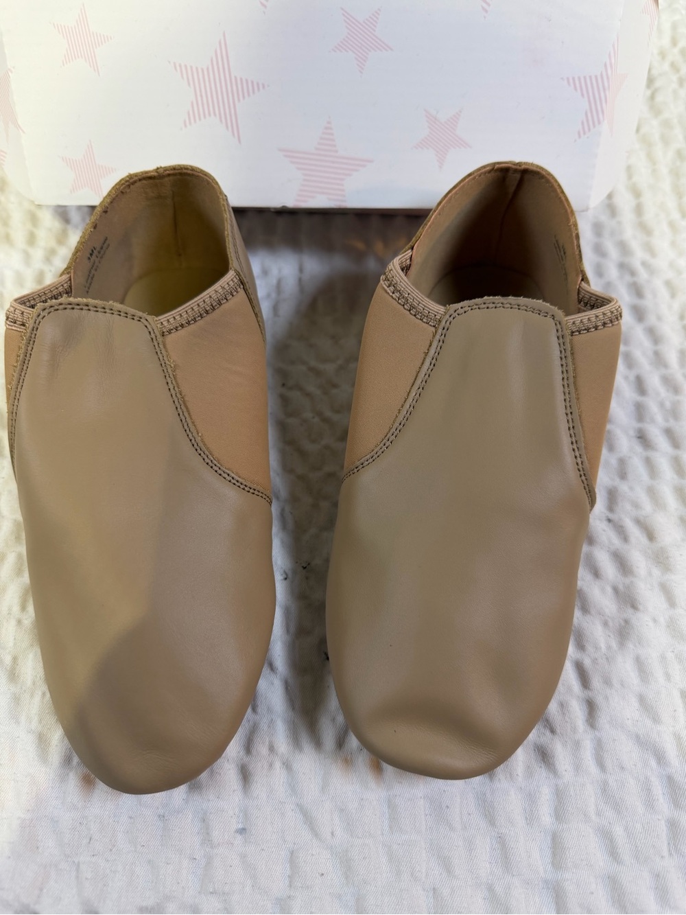 Kids Slip-On Dance Shoes in Taupe